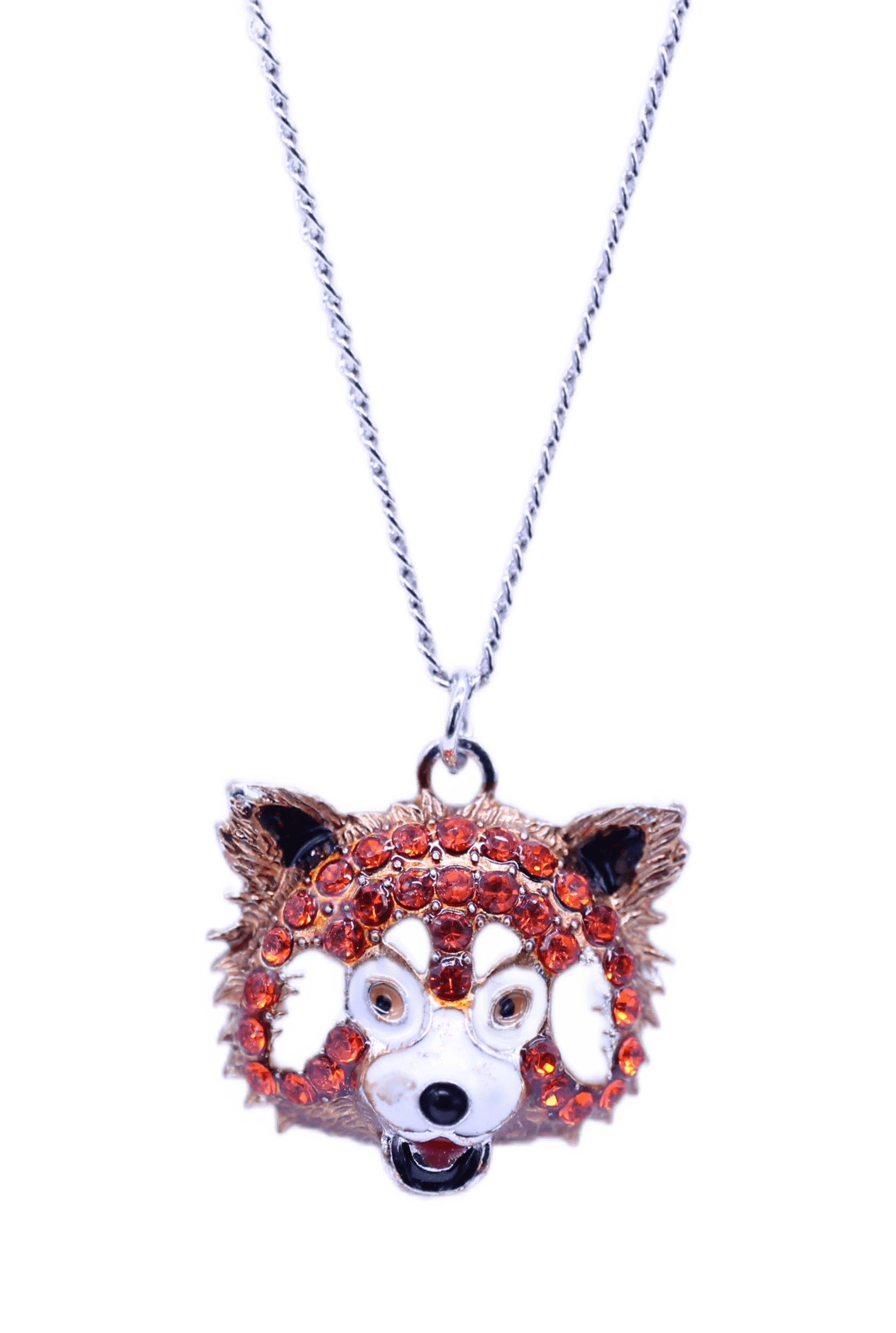 Red panda head necklace